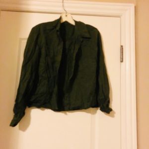 Green button down shirt